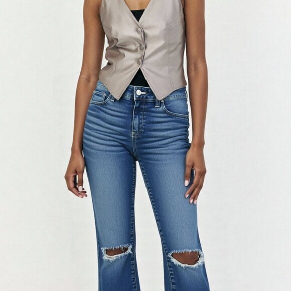 Paige Jeans Women's 29 Blue Ankle Skinny Distressed Mid Rise Stretch Verdugo - Picture 1 of 6